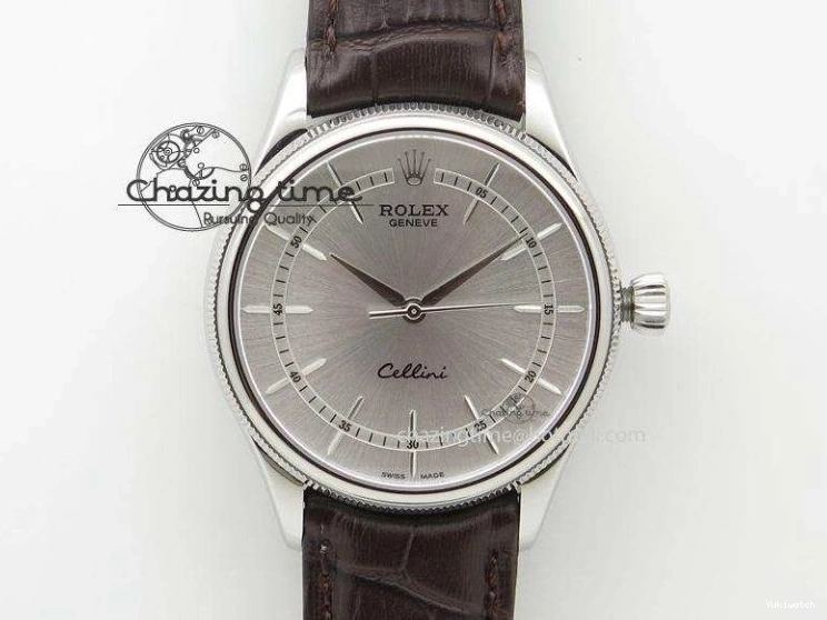 Best Leather Markers Edition Real A3165 Strap Date Brown RG Black Sticks 50519 on Dial Cellini MK 0408